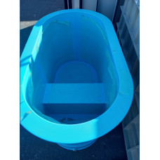 Купель овальная 1000 л (1,6х0,8х1 м) дополнительно комплект с сиденьем (на заказ) для крещения фото