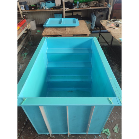 Купель прямоугольная 1930 л (1,6х1,1х1,1 м), дополнительно комплект с крышкой ( под заказ)  фото №5