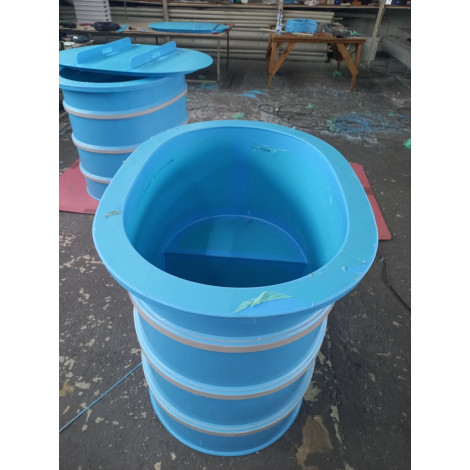 Купель овальная 750 л (1,2х0,8х1 м), дополнительно комплект с крышкой и сиденьем (под заказ)  фото №8