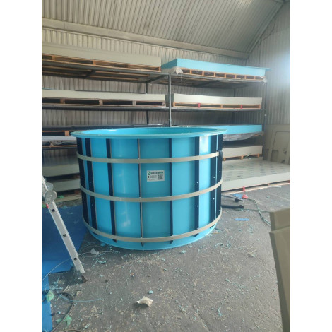 Купель круглая 2000х1400 мм дополнительно комплект с сиденьем и гидромассажем (под заказ) фото