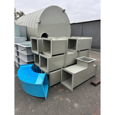 Круглий поліпропіленовий відвід кут 45° D-900 мм  фото №8