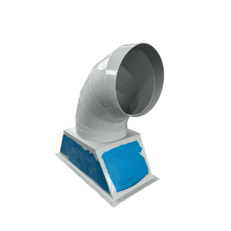 Круглий поліпропіленовий відвід кут 45° D-900 мм  фото №2