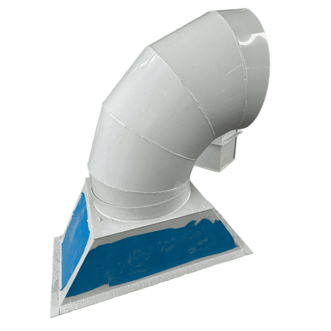 Круглий поліпропіленовий відвід кут 45° D-900 мм  фото №3