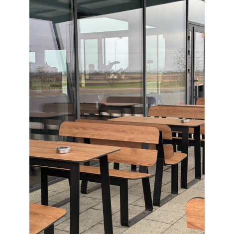 Декоративная HPL панель, компакт-плита 4626 Natural AUSTRALIA CHESTNUT, черное ядро, 2100х700x12 (цена за лист)  фото №11