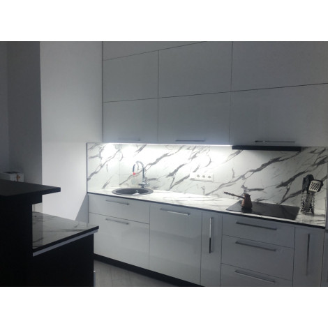 Декоративная HPL панель, компакт-плита 5657 Esse AFYON MARBLE, черное ядро, 2100х700x12 (цена за лист)  фото №6