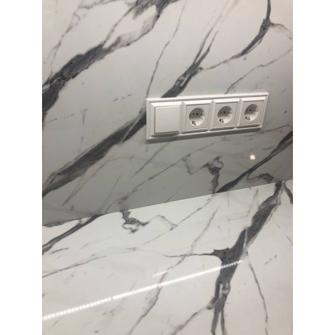 Декоративная HPL панель, компакт-плита 5657 Esse AFYON MARBLE, черное ядро, 2100х700x12 (цена за лист)  фото №4