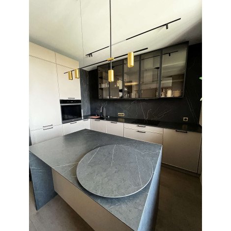 Декоративная HPL панель, компакт-плита 5666 Esse GREY MARBLE, черное ядро, 2100х700x12 (цена за лист)  фото №9