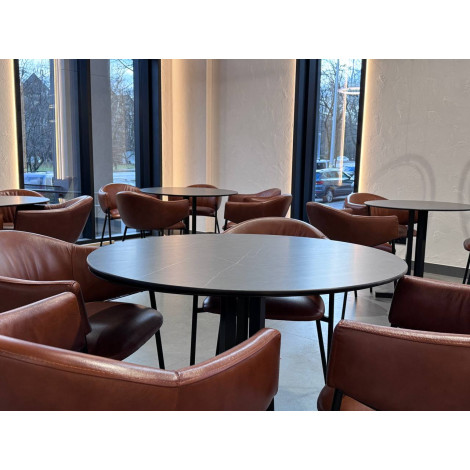 Декоративная HPL панель, компакт-плита 5666 Esse GREY MARBLE, черное ядро, 2100х700x12 (цена за лист)  фото №5