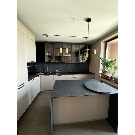 Декоративная HPL панель, компакт-плита 5666 Esse GREY MARBLE, черное ядро, 2100х700x12 (цена за лист)  фото №8