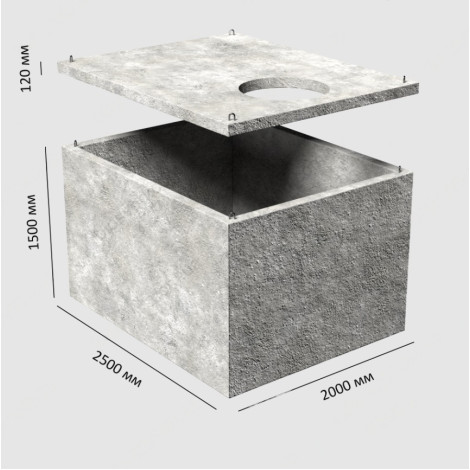 Выгребная яма бетонная на 5000 литров высокая фото