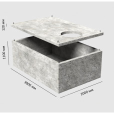 Выгребная яма бетонная на 5000 литров низкая фото