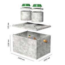 Cептик на 5000 литров, двухкамерный (5м3) высокий