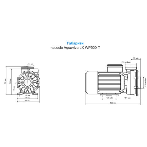 Насос Aquaviva LX WP500Т(IT) (380 В, 67 м3/час, 5 л.с.)  фото №6