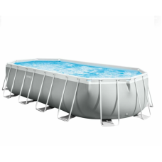 Каркасний басейн Intex 26798 OVAL (610х305х122 см) з картриджним фільтром, драбиною та тентом фото