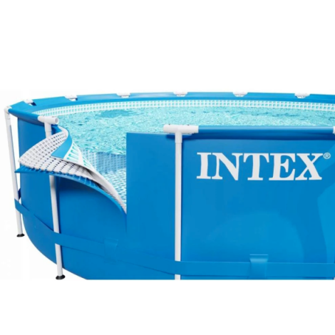 Каркасний басейн Intex 28242 (457х122 см) з картриджним фільтром, драбиною, підкладкою і тентом  фото №4