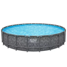 Каркасний басейн Bestway Grey 561KE (610х132 см) з піщаним фільтром, тентом та драбиною фото