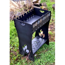 Мангал розбірний високий Boro-k з автоматичною шашличницею на 8 шампурів фото