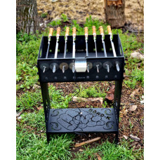 Мангал розбірний високий Boro-k з автоматичною шашличницею на 10 шампуров фото