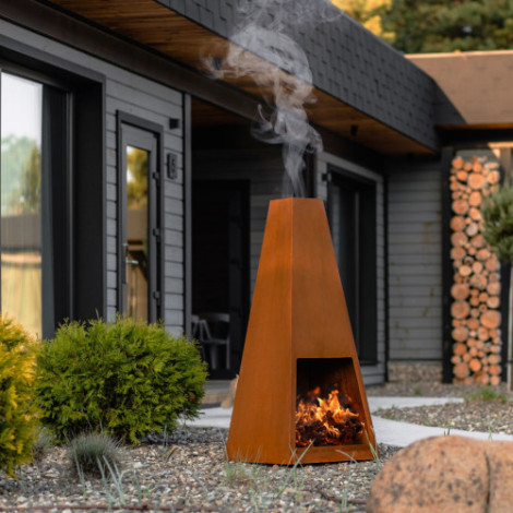 Кострова чаша-вогнище OXA Taper з CorTen (чаша для вогню) фото