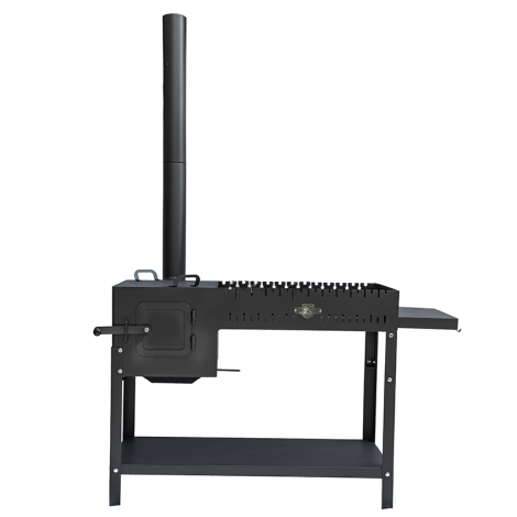 Піч - мангал стаціонарний Daddy Smoke на 12 шампурів 5мм  фото №6