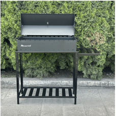 Мангал-барбекю Mzavod Прометей на 12 шампурів 4мм на дровниці фото