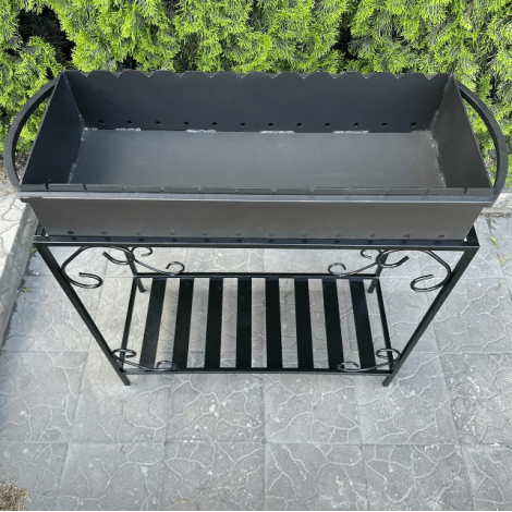 Мангал Mzavod Гефест на 12 шампурів 4мм на дровниці  фото №4