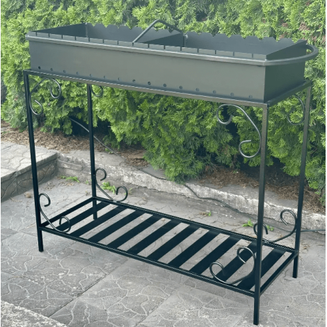 Мангал Mzavod Гефест на 15 шампурів 3мм на дровниці фото