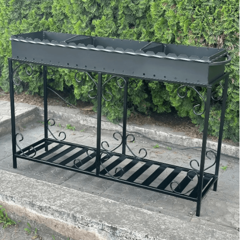 Мангал Mzavod Гефест на 20 шампурів 4мм на дровниці  фото №5