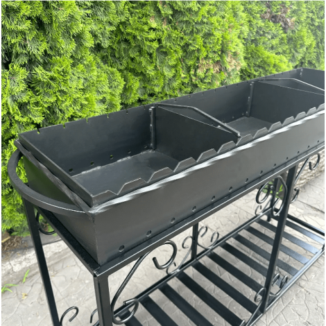 Мангал Mzavod Гефест на 20 шампурів 4мм на дровниці  фото №2