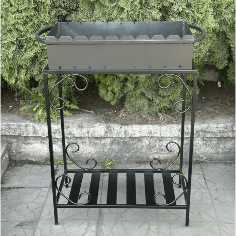 Мангал Mzavod Гефест на 9 шампурів 4мм на дровниці фото