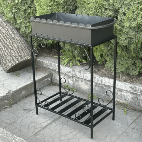 Мангал Mzavod Гефест на 9 шампурів 4мм на дровниці  фото №2