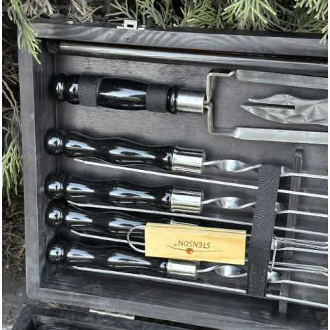 Подарунковий набір Mzavod Майстер Гриль кейс-столик чорний  фото №4