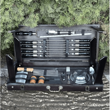 Подарочный набор Mzavod Пикник кейс-столик черный фото