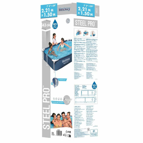 Каркасний басейн Bestway 56401 (221х150х43 см)  фото №3