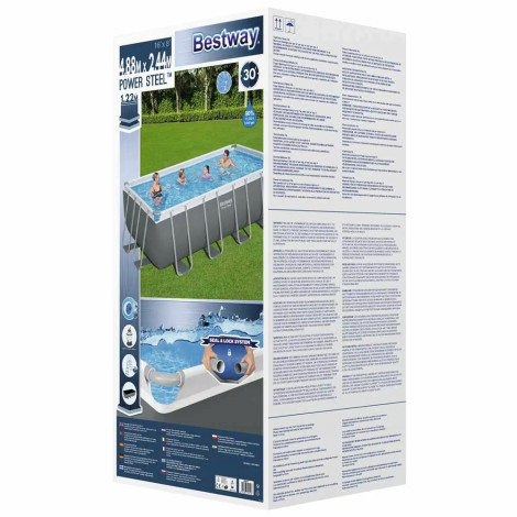 Каркасний басейн Bestway 56671 (488х244х122 см) з піщаним фільтром, драбиною та тентом  фото №6