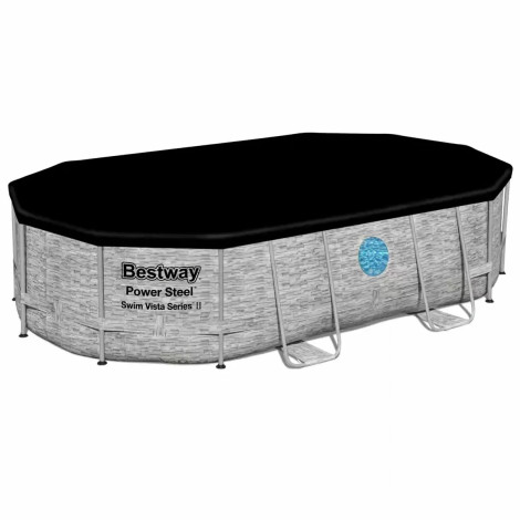 Каркасний басейн Bestway 56946 (488х305х107 см) з пісочним фільтром, драбиною та захисним тентом  фото №3