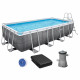 Каркасный бассейн Bestway 56996 (488х244х122 см) с картриджным фильтром, лестницей и защитным тентом  фото №1