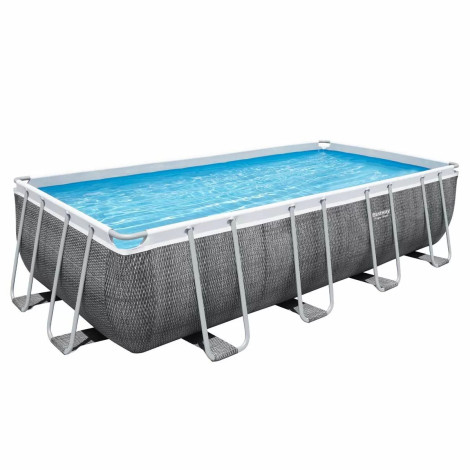 Каркасный бассейн Bestway 56996 (488х244х122 см) с картриджным фильтром, лестницей и защитным тентом  фото №2
