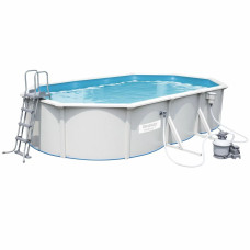 Збірний басейн Bestway Hydrium 56369 (610х360х122 см) з піщаним фільтром, драбиною та тентом фото