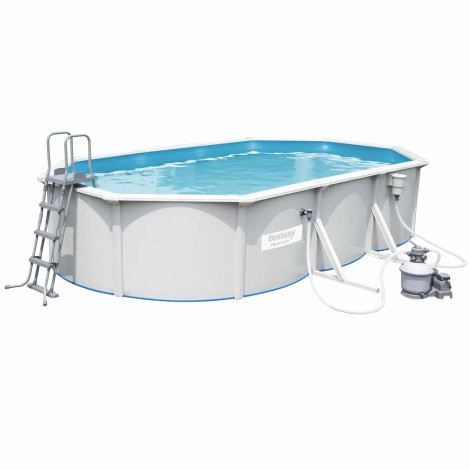 Збірний басейн Bestway Hydrium 56369 (610х360х122 см) з піщаним фільтром, драбиною та тентом фото
