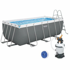 Каркасний басейн Bestway 56457 (412х201х122 см) з пісочним фільтром та драбиною фото