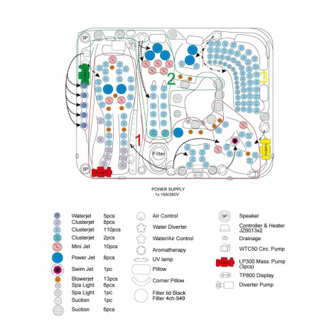 Гидромассажный бассейн Passionspas Ecstatic Mighty Wave (305x228x91 см), Серебристо-белый  фото №12