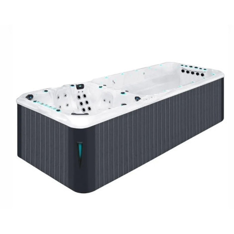 Плавательный SPA бассейн Passion Spas Vitality Deep (708x225x155 см), Серебристо-белый фото