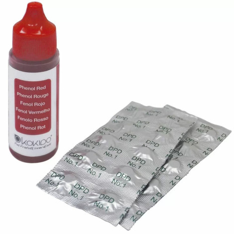 Таблетки + Краплі Kokido K101CBX24 для тестера K029BU (20cc Phenol + 20pcs DPD) двокомпонентний фото