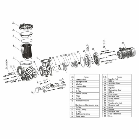 Насос Aquaviva LX SEQ1000T (380 В, 122 м3/час, 10 HP), пластиковая подставка  фото №4