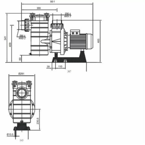 Насос Hayward HCP38453E KAP450 T1.B IE3 (380 В, 66 м3/год, 4,5 HP)  фото №4