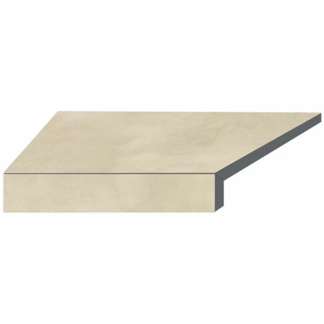 Кутовий Г-подібний елемент бортової плитки Aquaviva Patio Beige, 600x345x50(20) мм (лівий/45°) фото