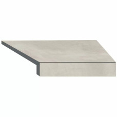 Кутовий Г-подібний елемент бортової плитки Aquaviva Patio Soft Grey, 600x345x50(20) мм (правий/45°) фото