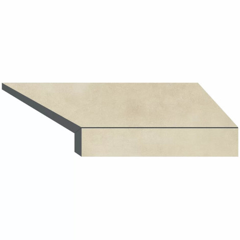 Кутовий Г-подібний елемент бортової плитки Aquaviva Patio Beige, 600x345x50(20) мм (правий/45°) фото