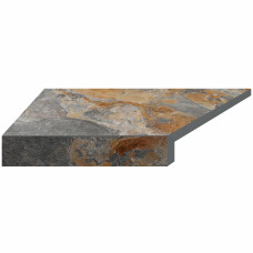 Кутовий Г-подібний елемент бортової плитки Aquaviva Ardesia Loft, 595x345x50(20) мм (лівий/45°) фото